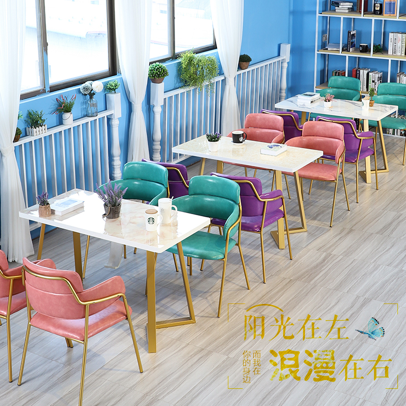 Net Red Milk Tea ShopDessert ShopBeverage ShopTable and Chair CombinationsLeisure Flannel NegotiationCake ShopCateringBaking Tables and Chairs
