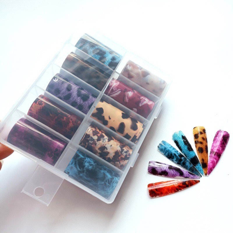 ins High-End Autumn and Winter Tortoiseshell Amber Gradient Leopard Print Nail Starry Sky Transfer Paper 10-Color Set Sweet Cool Style ins High-End Autumn and Winter Tortoiseshell Amber Gradient Leopard Print Nail Starry Sky Transfer Paper 10-Color Set Sweet Cool Style