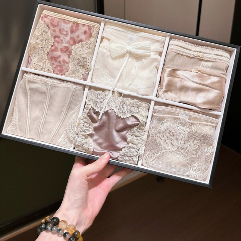 Chastity Fragrance•Sexy Gift Box Underwear for Women Pure Desire Style Low Waist Lace Women's Briefs Abstinence Style New Model