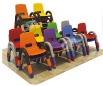 Qiqile brand childrens plastic backrest chair Kindergarten baby stool Toddler luxury with armchair