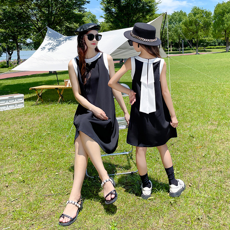 Parent-child summer suspender skirt 2022 new girls Korean version of the Western style mother and daughter sweet princess dress summer dress