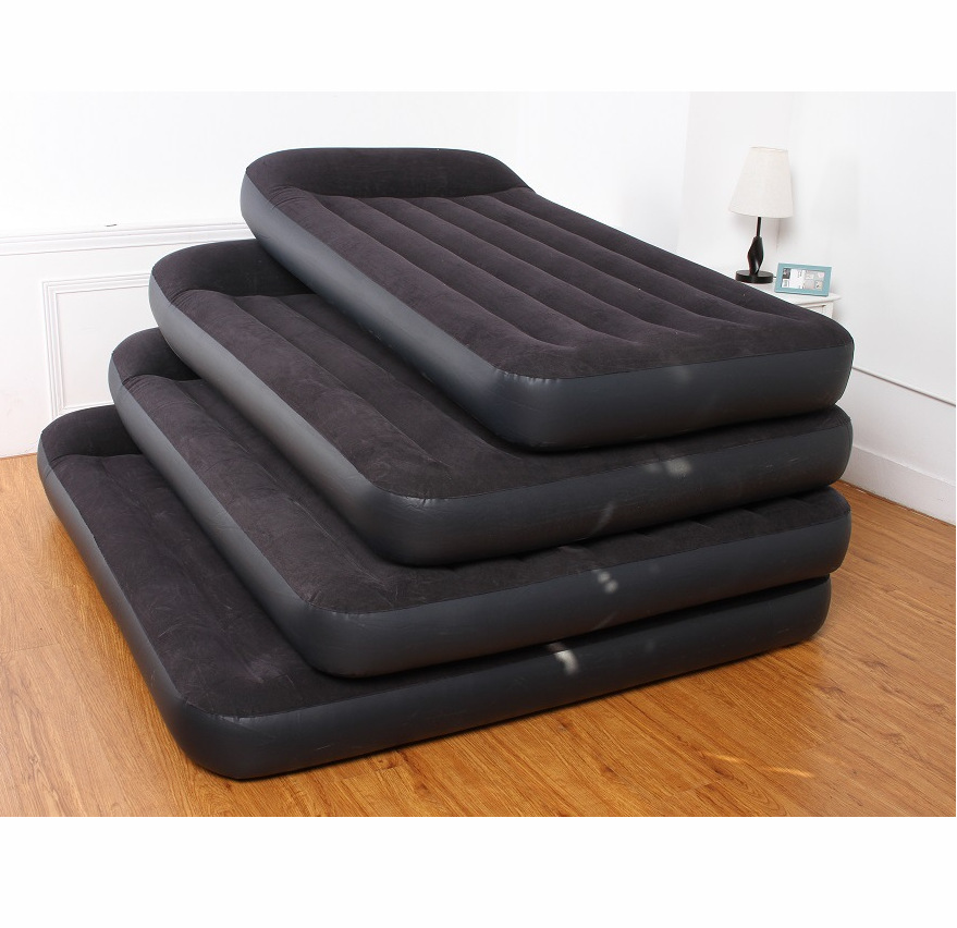 INTEX64143 outdoor camping portable inflatable cushion household single and double inflatable mattress flocking air cushion inflatable bed