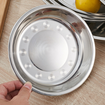Stainless steel plate Household plate Shallow plate Flat plate Round plate Iron plate Vegetable plate Barbecue plate Set of 5