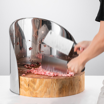 Stainless steel thickened cutting board around hamburger shelter pier fence Kitchen cutting board splash-proof round hoard chopping board chopping block
