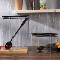 Commercial plastic square sealed can fruit powder box milk tea shop supplies storage tank square bean barrel coffee box special storage