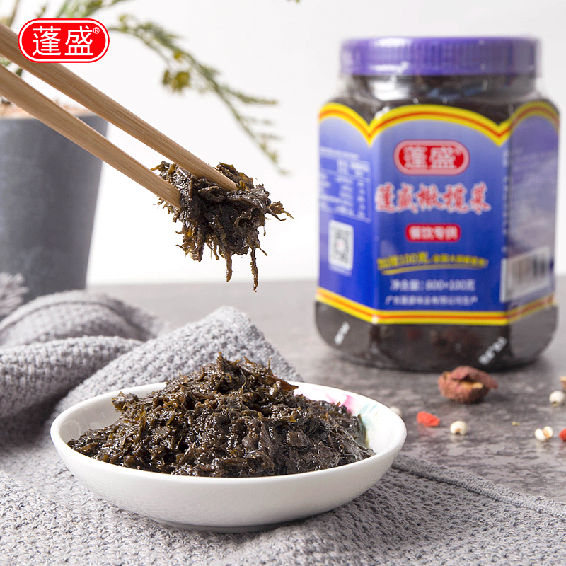 Pengsheng authentic Chaoshan specialty Hong Kong olive vegetable commercial 900g large bottle assembled with porridge, fried rice and fried vegetables