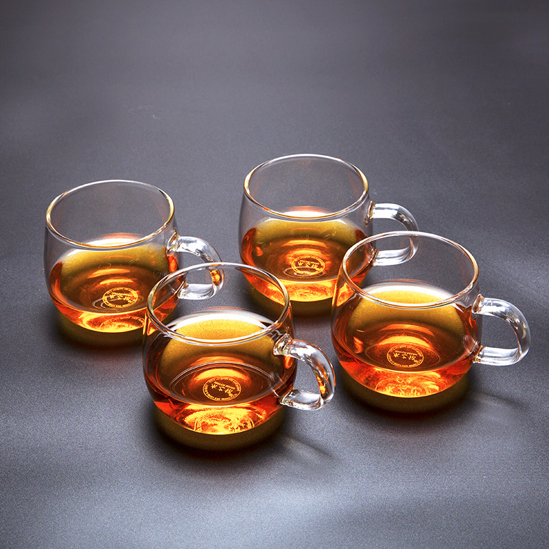 Water Inscription Thicken Heat Resistant Transparent Small Tea Cup Pint Tea Cup Bubble Tea Cup Master Cup Home Tea Set