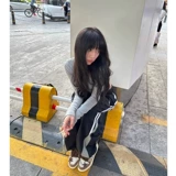 Осенний базовый приятный телу лонгслив, в американском стиле, V-образный вырез