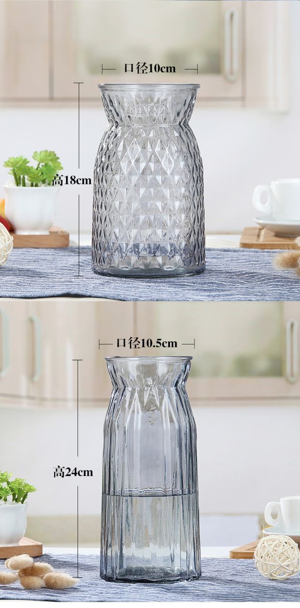 Châu Âu sáng tạo màu thủy tinh Bình phòng khách sạn hoa huệ khô hoa phong phú tre bình nhỏ tươi - Vase / Bồn hoa & Kệ chau cay
