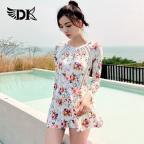 DK swimwear women sexy one-piece dress 2021 new hot spring conservative thin Belly Belly Korean fairy swimsuit