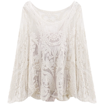DK bikini cover-up jacket hot spring swimsuit with lace hollow seaside beach swimsuit with shawl for women