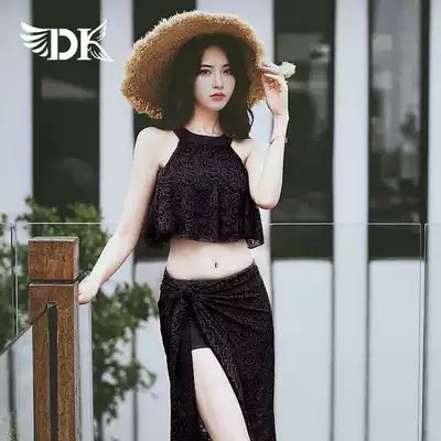 DK swimsuit women 2021 new three-piece two-piece Conservative belly thin sexy hot hot spring bikini