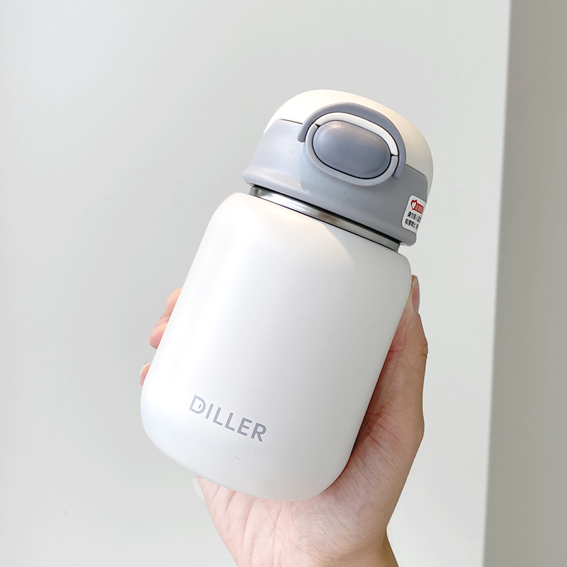 With Straw Insulated Cup Lady High Face Value Water Glass Student Brief About 316 Stainless Steel Small Portable Cute Cup