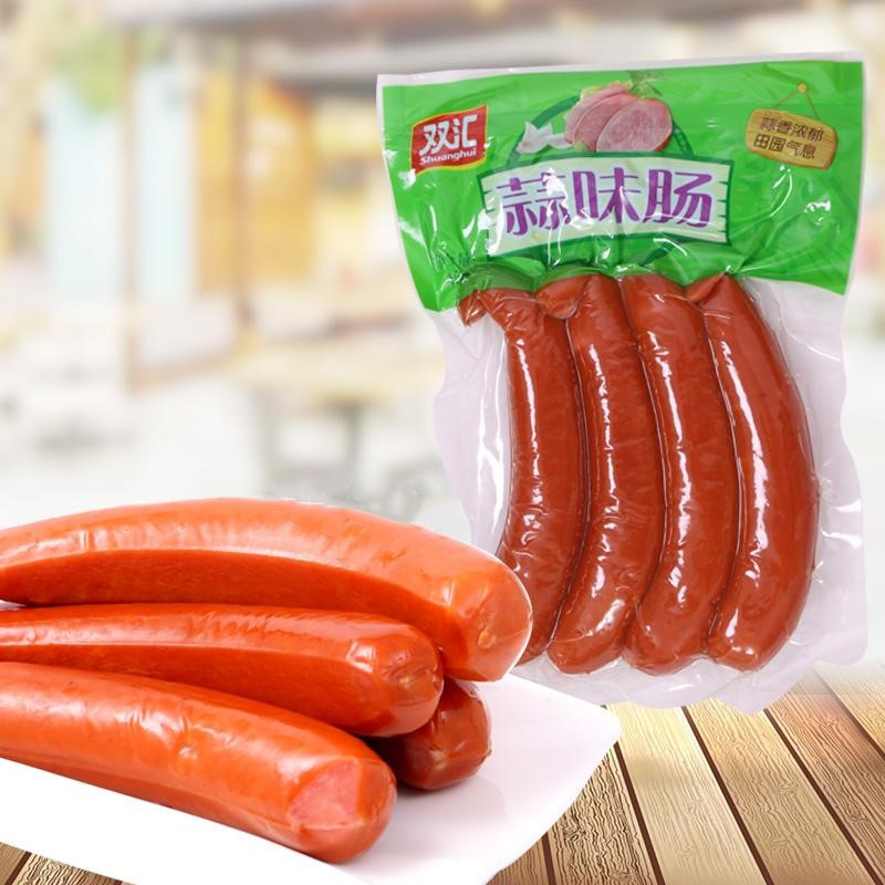 Double garlic sausage 450g kitchen with fried garlic fragrance and fragrant ham delicious and delicious box