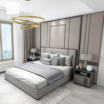 Double bed master bedroom light luxury modern simple 1 8 m master bedroom big bed 1 5 m second bedroom couple light luxury wedding bed