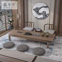 New Chinese solid wood tea table and chairs combination tea table meditation living room modern Chinese style home tea table dwarf table solid wood