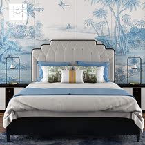 New Chinese solid wood bed 1 8 m main sleepers Wedding Bed Modern Chinese Double Bed time bedroom 1 5 m Home single bed frame