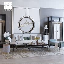 Modern New Chinese Living Room Sofa Combination Post-modern Solid Wood Sample Villa Model Room Homestay Hotel Club Furniture