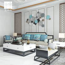 New Chinese Living Room Sofa Tea Table Combination Modern Zen solid wood Villa Like board room Hotel Clubhouse Furniture Customised
