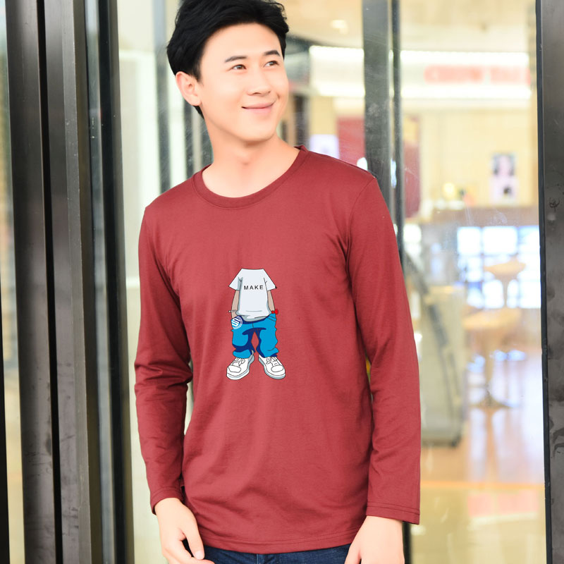 Đặc biệt hàng ngày mùa xuân trung niên áo dài tay áo thun nam cơ thể đặc biệt cộng với phân bón XL quần áo mùa thu chạm đáy áo thủy triều áo thun thể thao nam