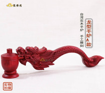 Waterway law will Dragon head incense hand stove Buddha thing solid wood dragon carving hand stove Buddhist supplies Law Law will incense burner instruments