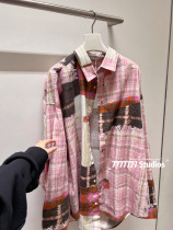 Romantic Illustrations) Li Creek Rey 24 Spring Summer Anti-Splicing Pink Plaid Shirt Jacket Loose Lining Woman