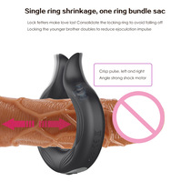 Demon vibration ring tip silicone sleeve delay training penis lock semen semen sex products vibration ring