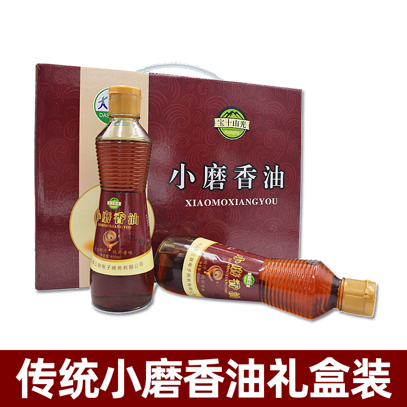 Henan Xinyang Guangshan Special production of pure sesame small grinding and fragrant oil gift boxed 400ml * 4 bottles of great Susuma vegetable oil