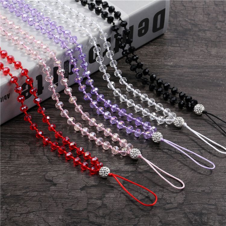 Mobile Phone Lanyard, Neck Strap, Sturdy and Durable, Women's Style, Hand-Woven Crystal Beads, Fashionable Long Style, Unique and Creative Mobile Phone Lanyard, Neck Strap, Sturdy and Durable, Women's Style, Hand-Woven Crystal Beads, Fashionable Long Style, Unique and Creative