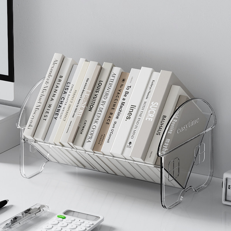 Настольная подставка для книг вертикальная органайзер для дома и кабинета прозрачная стойка для студенческих материалов
