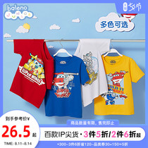 Super flying man IP]Benilu Childrens clothing summer round neck childrens short-sleeved t-shirt mens printed cotton casual T-shirt