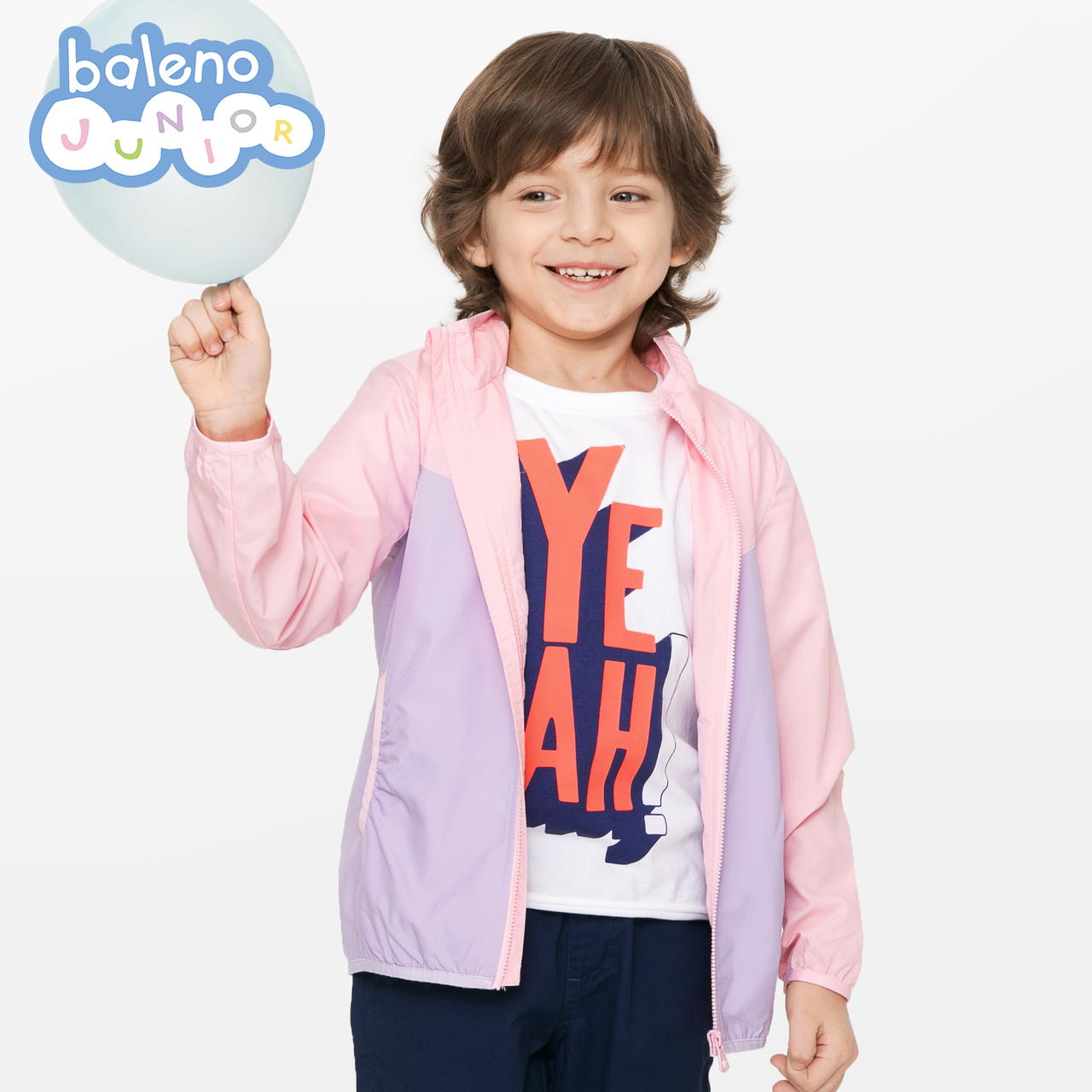 Benny đường trẻ em Mang 2020 New Medium Boy Bump Màu Zipper áo gió có thể cởi trói HoodTho-Thin Coat Boy