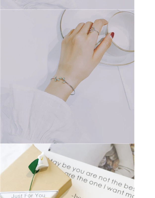 Vòng tay gió lạnh nữ sinh viên Nhật Bản và Hàn Quốc bạn gái nhỏ tươi Sen nữ văn chương retro lá mở - Vòng đeo tay Cuff
