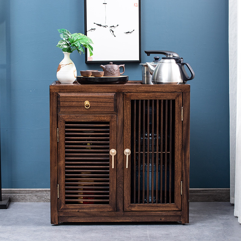 Walnut tea cabinet Chinese multi-function tea cabinet household removable solid wood tea water cupboard automatic water