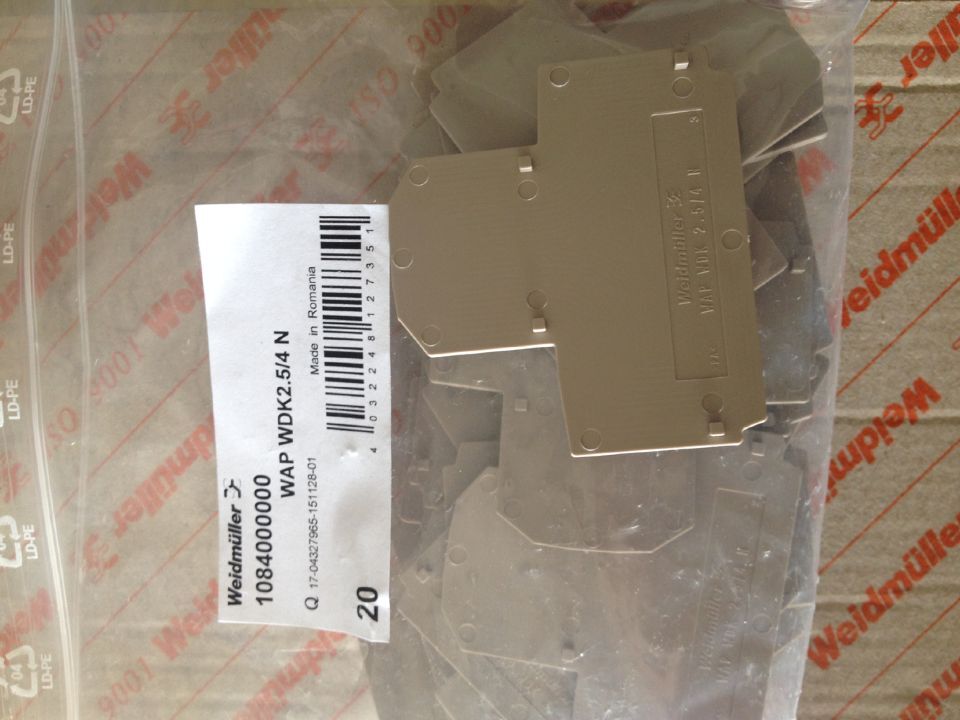 WAP WDK2 5 4 N Weidmüller terminal damper sheet 108400