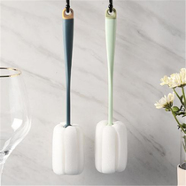 Hanging long handle Cup brush household glass thermos cup brush sponge wipe color random gift