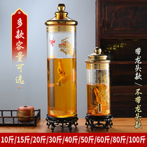 Wine glass bottle with faucet ginseng special wine bottle medicinal wine jar empty wine bottle wine bottle household sealed wine jar