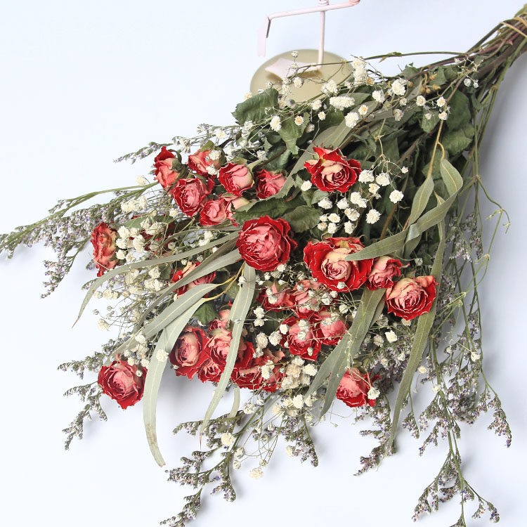 玫瑰花滿天星乾燥花抖音ins薔薇花束家居餐桌擺設客廳書房辦公裝飾