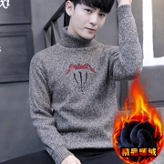 Áo len cổ cao nam 2018 phiên bản mới của Hàn Quốc mùa thu đông nam áo len ấm áp cộng với áo len dệt kim dày nhung