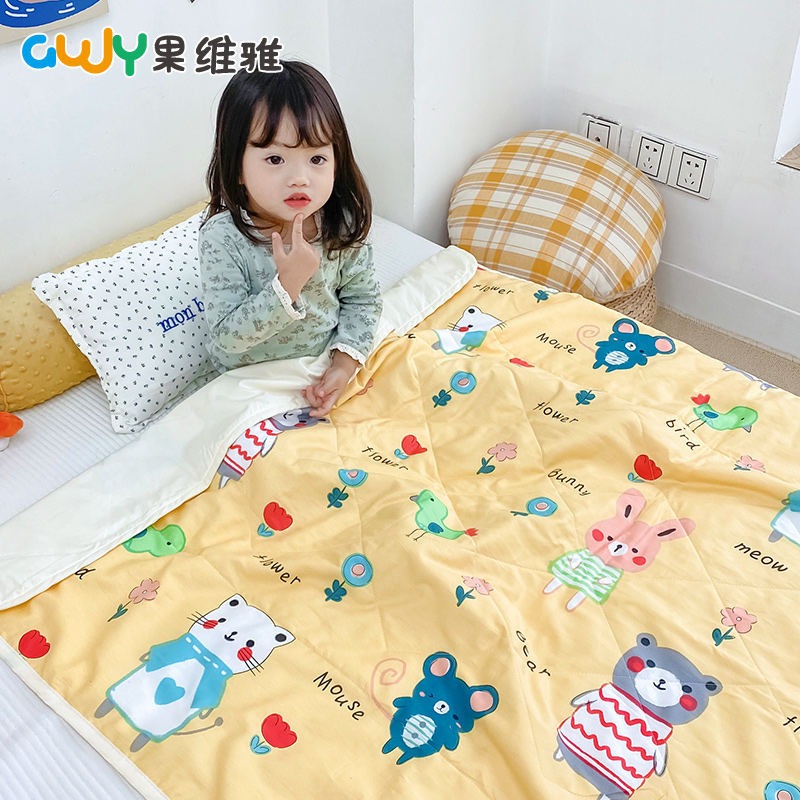 Child summer cool by baby's air conditioning by summer thin quilt kindergarten summer by baby small quilt pure cotton washable