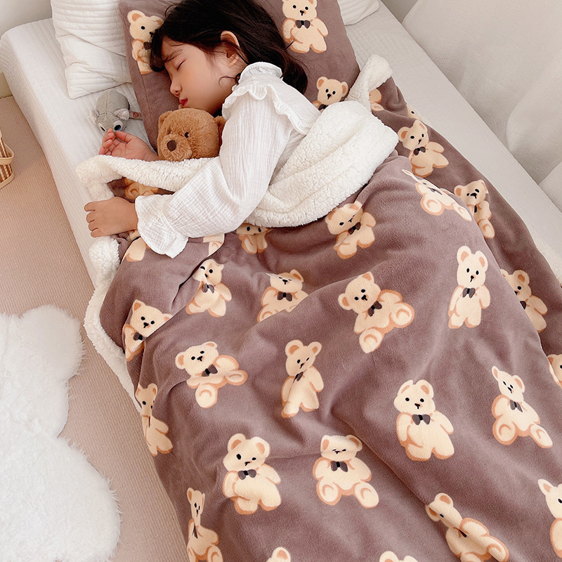 Baby blanket baby blanket double layer thickened winter cover newborn quilt