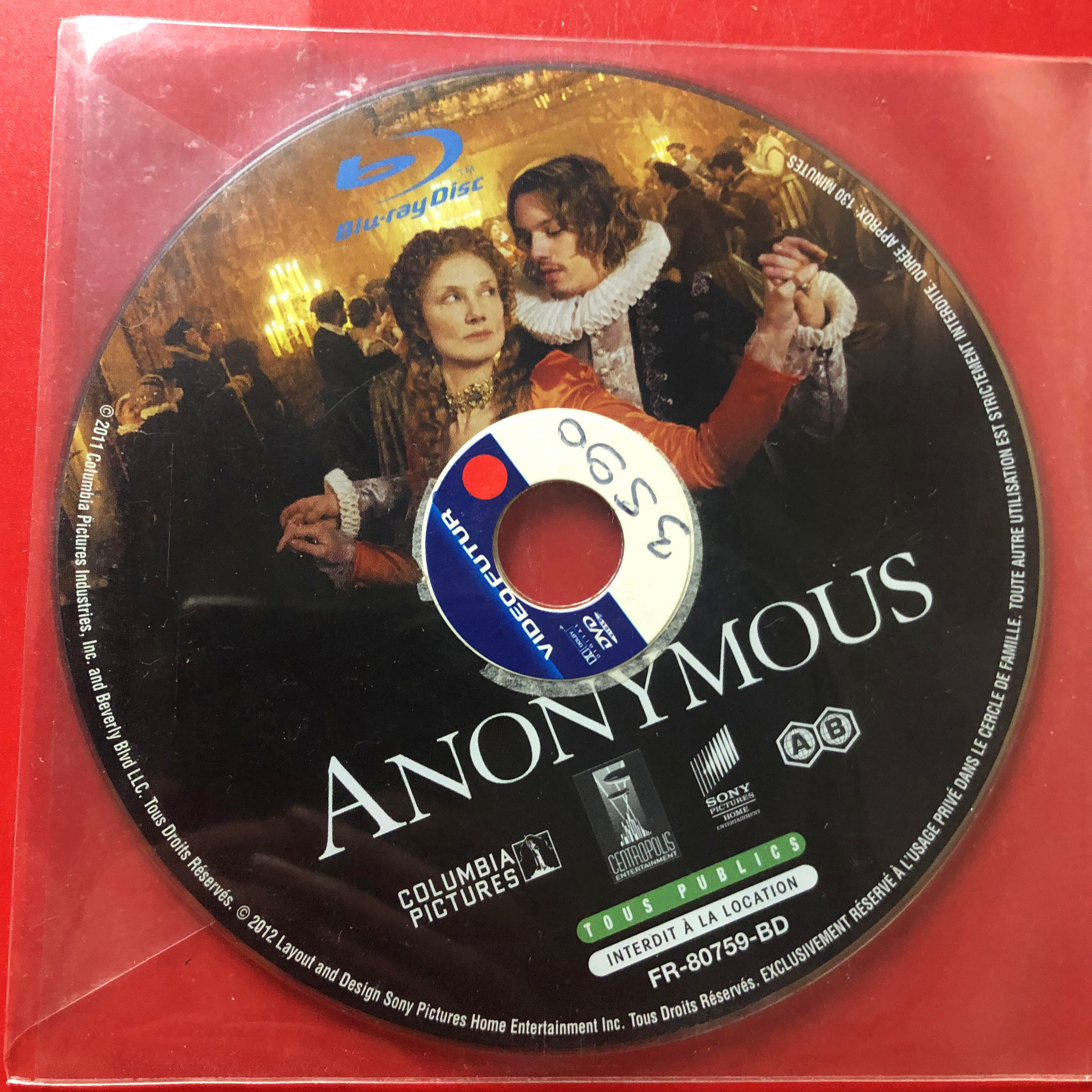 Original ANONNYMOUS AB Area BD Blu-ray