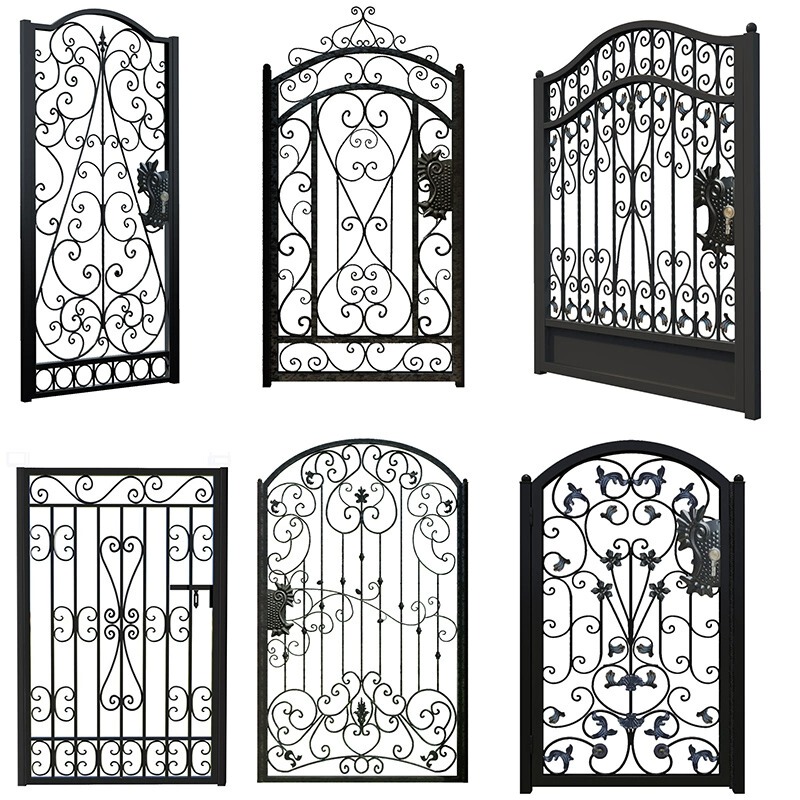 Aluminum Alloy Courtyard Garden Door, Rural Double-Door, Outdoor Galvanized Door, Outdoor Villa Door, Wrought Iron Stainless Steel Small Door