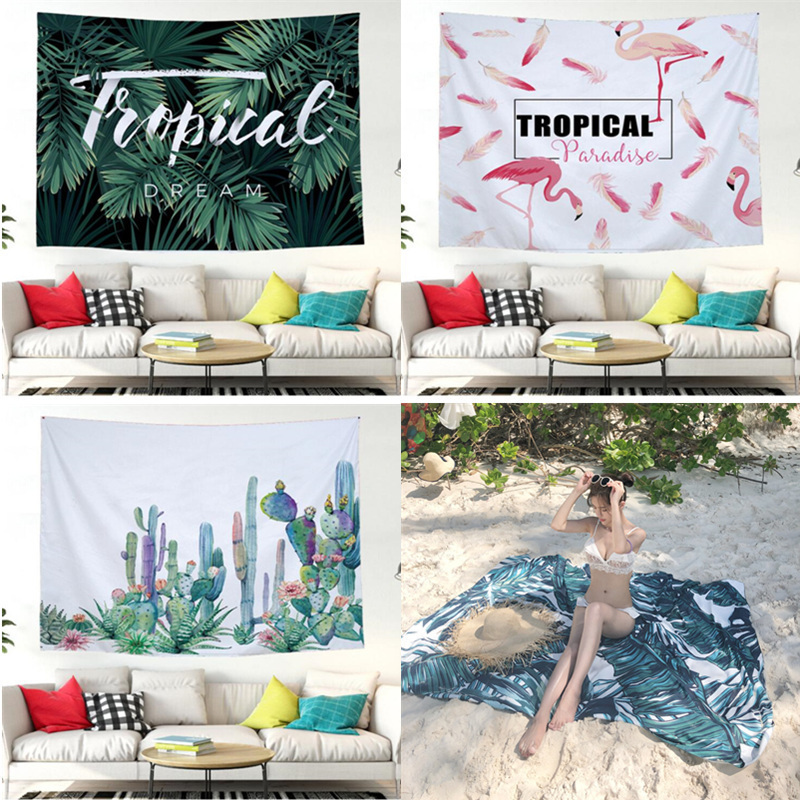 Outdoor beach towel Beach mat Non-stick sand seaside resort square beach blanket Sunscreen background Tapestry Wall hanging cloth