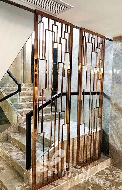 Hotel home stainless steel hollow screen lattice Hollow stainless steel screen lattice Stainless steel decorative partition