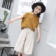 Cô gái mùa hè 2018 phong cách mới tay ngắn phiên bản Hàn Quốc của set đồ thời trang nữ ống rộng ống rộng hai dây set đồ rộng đồ bơi trẻ em