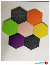Creative hexagonal felt wall stickers Cork board Kindergarten work display board Message board background wall Photo wall stickers