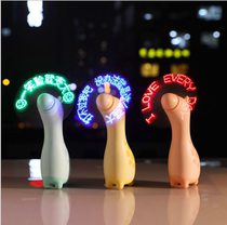 Cartoon Snail Dinosaur Small Deer With Character Flash Fan LED Luminous Mini Fan Print Logo Gift Giver