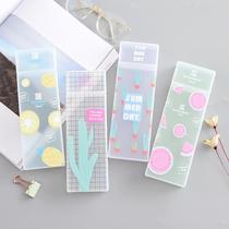 Korea Personality Creative Pattern Frosted Translucent Lead Pencil Case Students Fresh Brief Pencil Case 2 Loaded Pencil Case