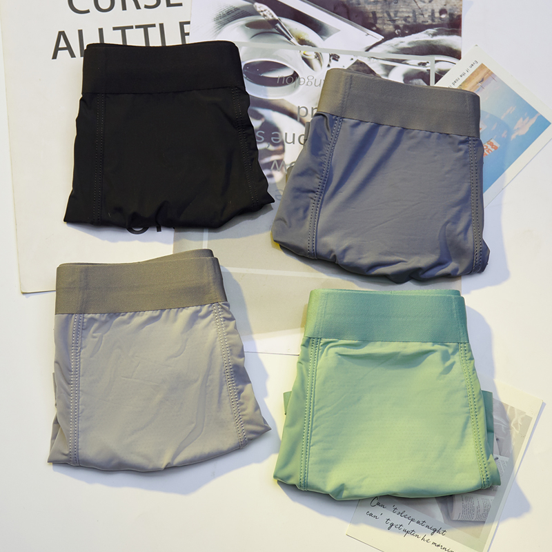 Underwear men's boxer pants tide brand ice silk one-piece ultra-thin large size seamless breathable personality boxer shorts head